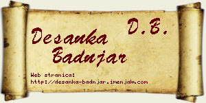 Desanka Badnjar vizit kartica